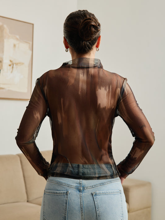 Camisola Transparência Costas Degradê