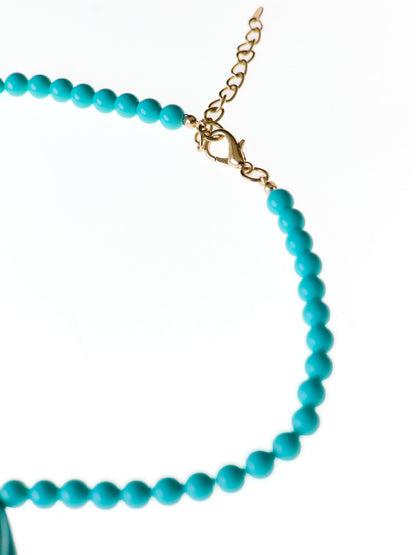 Colar Franjas Azul Turquesa