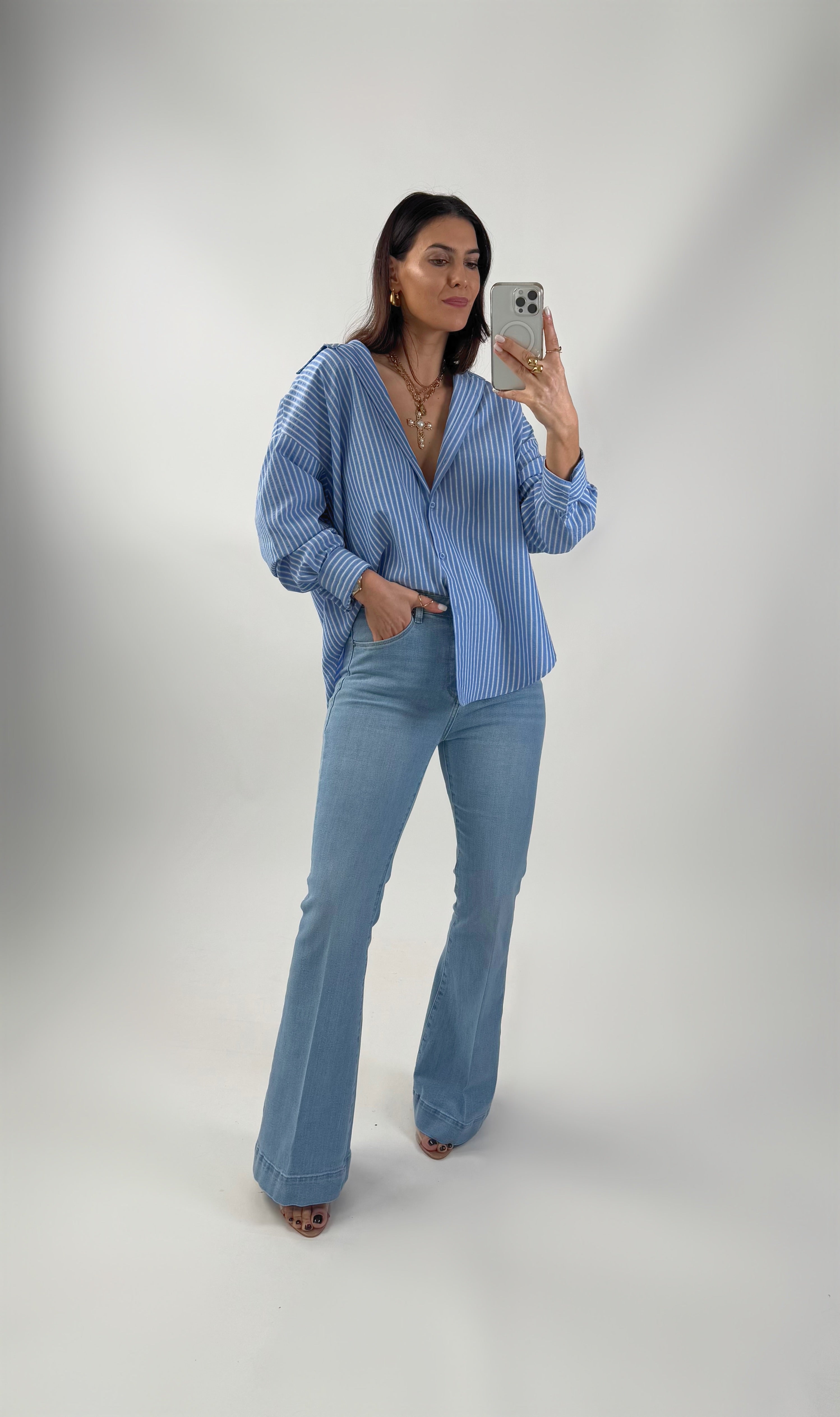 Gestreiftes Oversize-Hemd