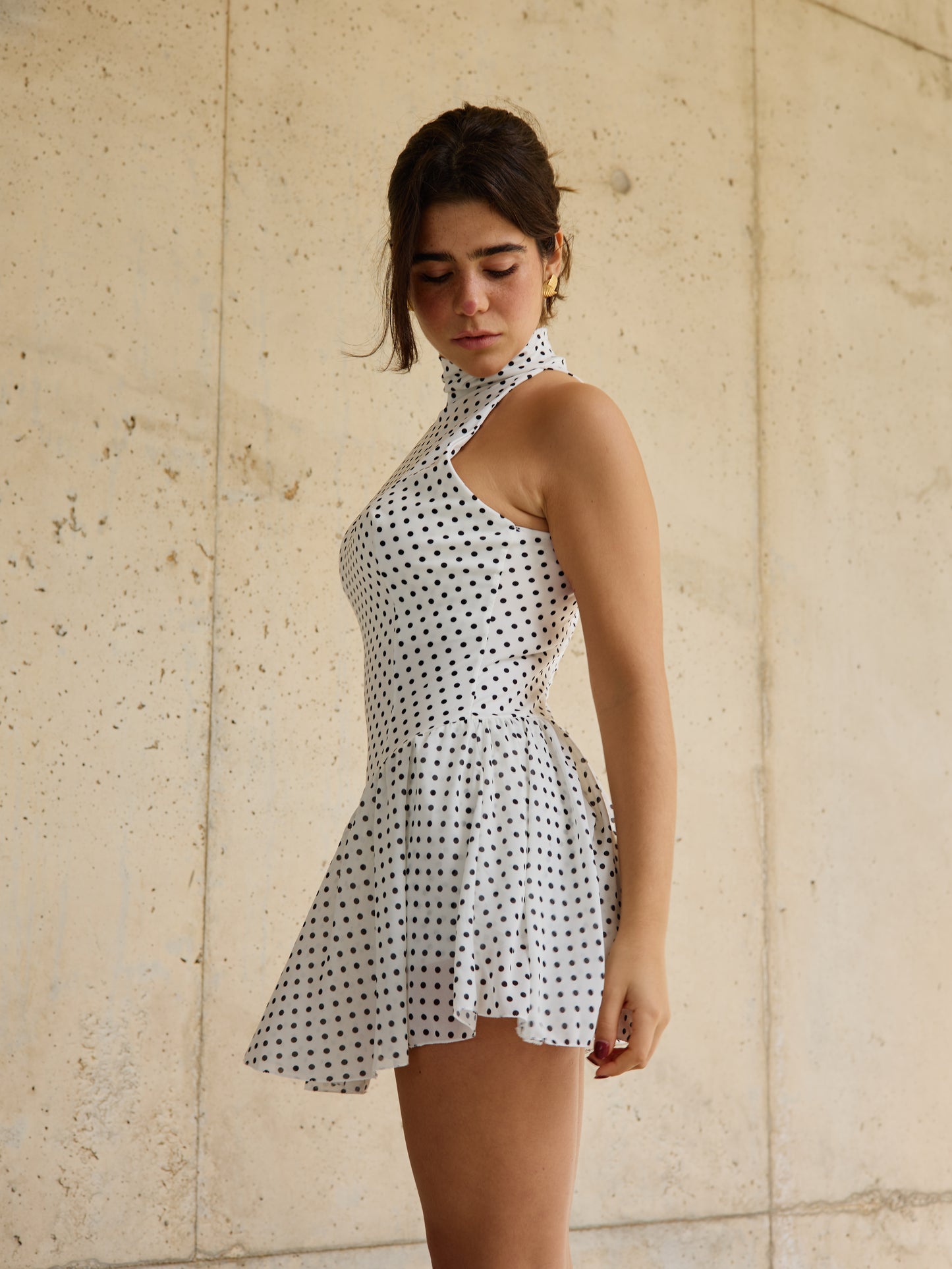 Vestido Padrão Bolas c/Forro Calção