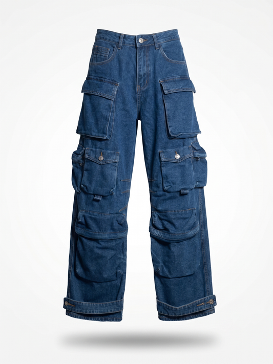 Denim cargobroek