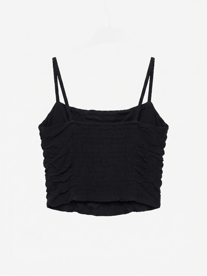 Crop Top Drapeado Preto