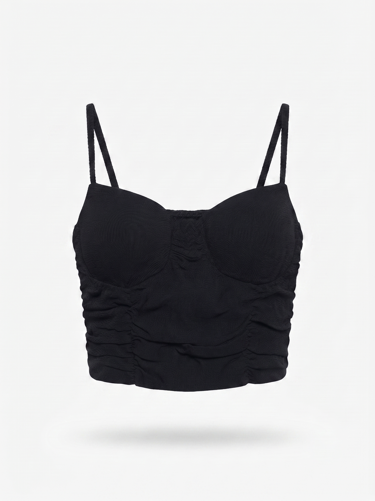 Crop Top Drapeado Preto