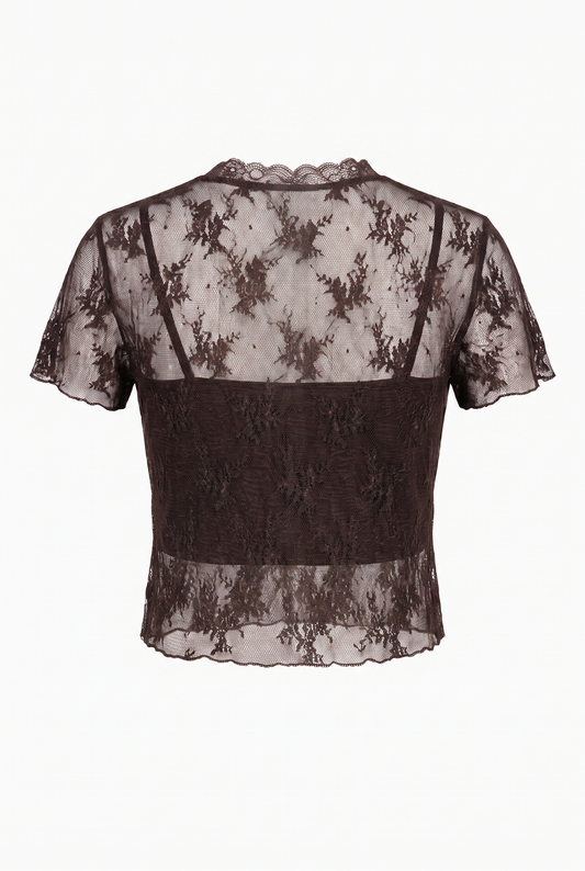 T shirt Renda Chocolate