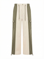 Pantalones cargo bicolor
