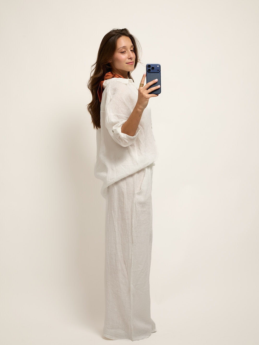 Conjunto Camisa  Linho Branco