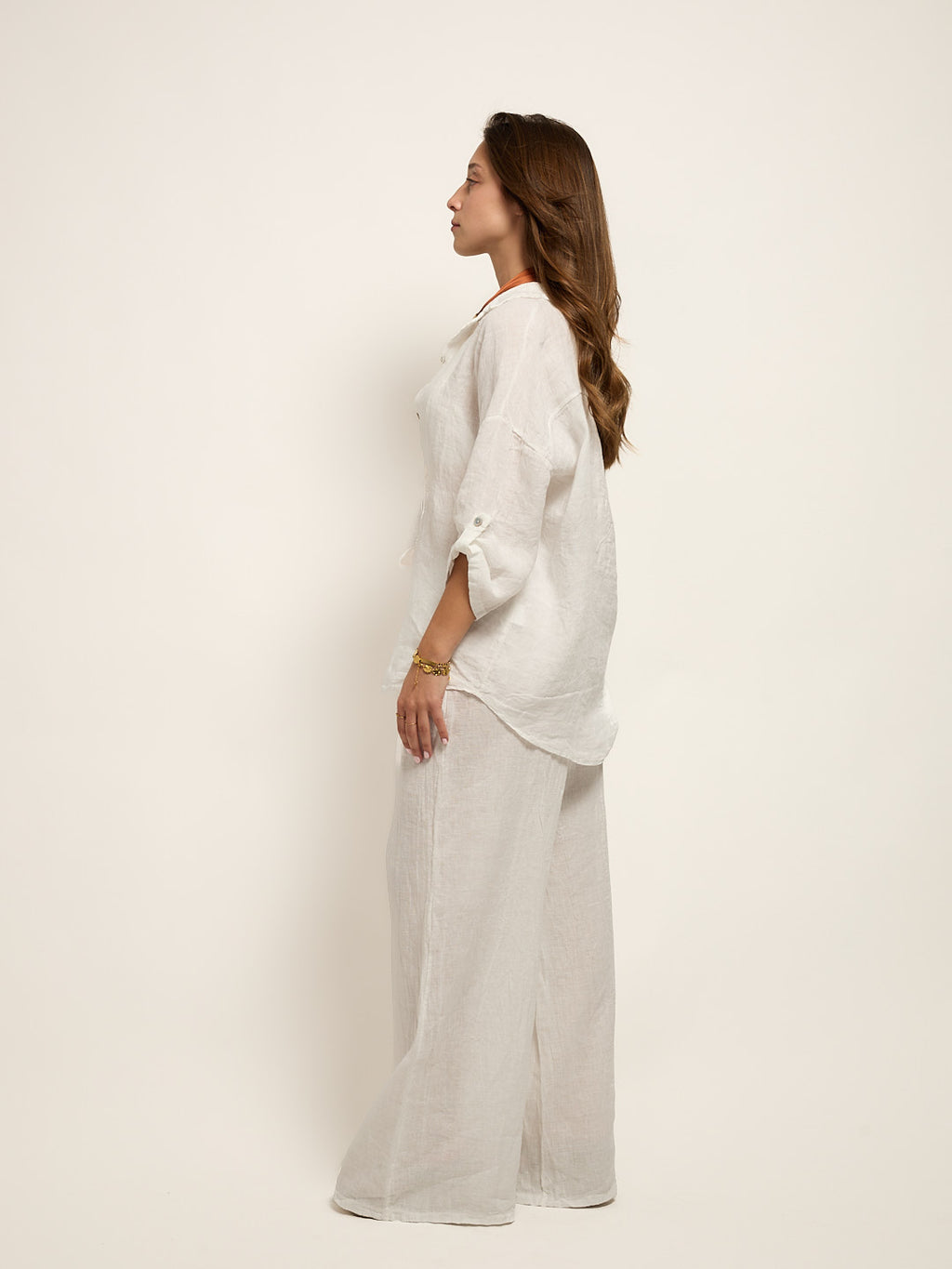 Ensemble chemise en lin blanc