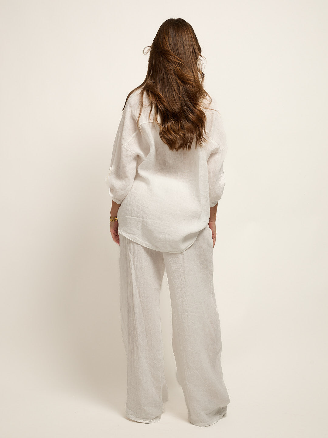 Ensemble chemise en lin blanc