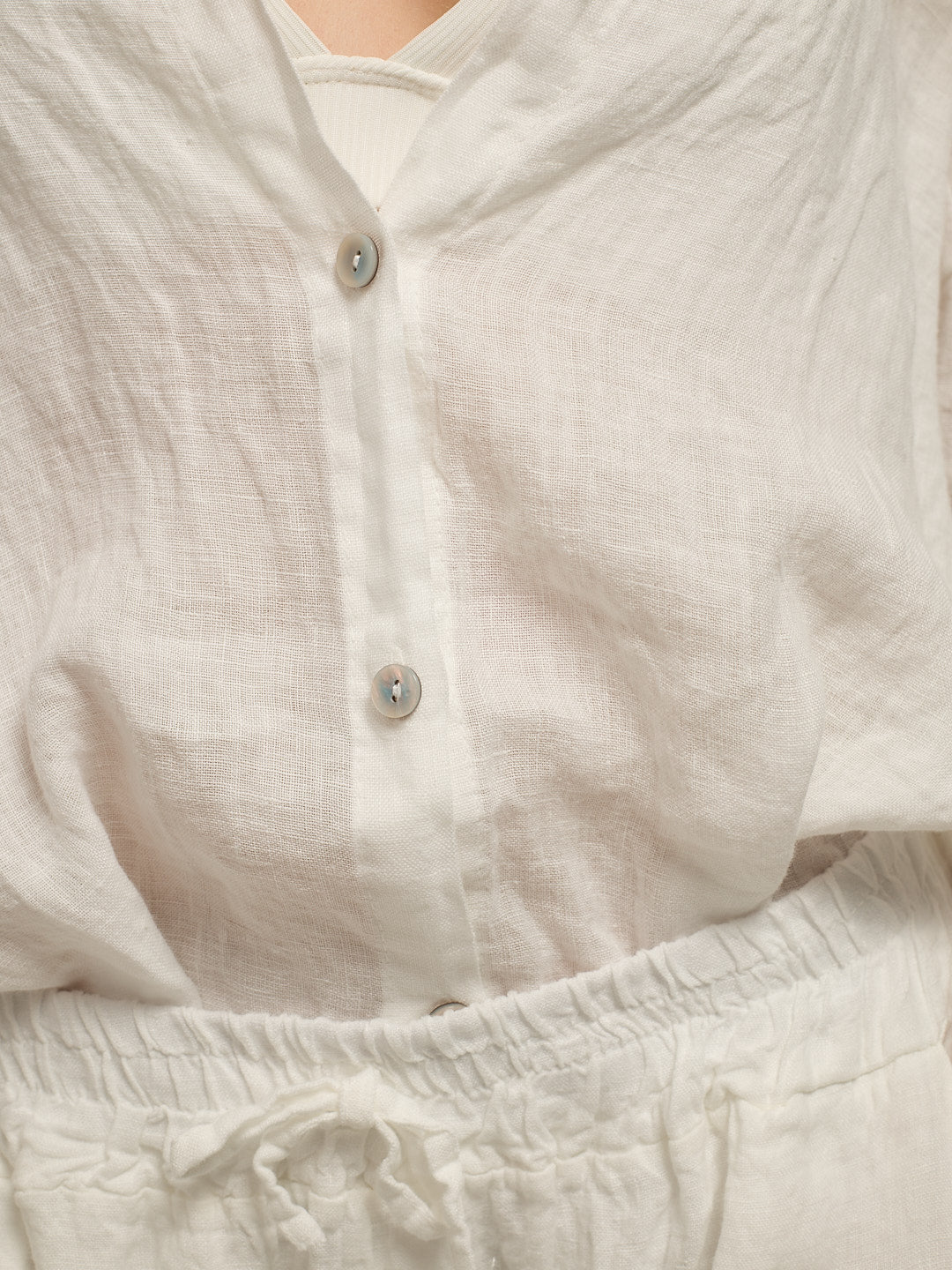 Conjunto Camisa  Linho Branco