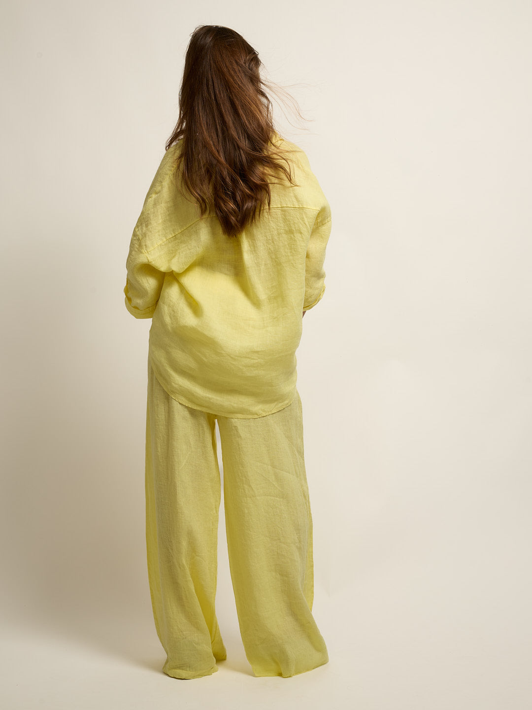 Conjunto Camisa Linho Amarelo