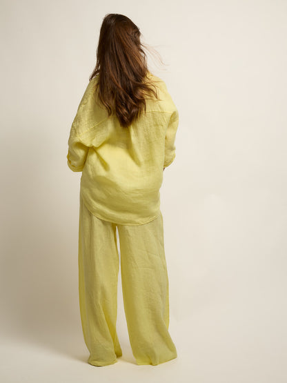 Conjunto Camisa Linho Amarelo