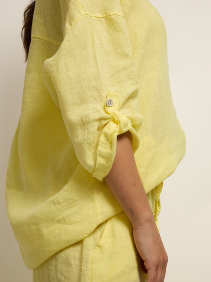 Conjunto Camisa Linho Amarelo