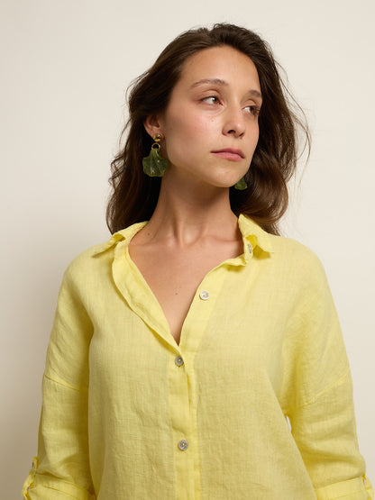 Conjunto Camisa Linho Amarelo