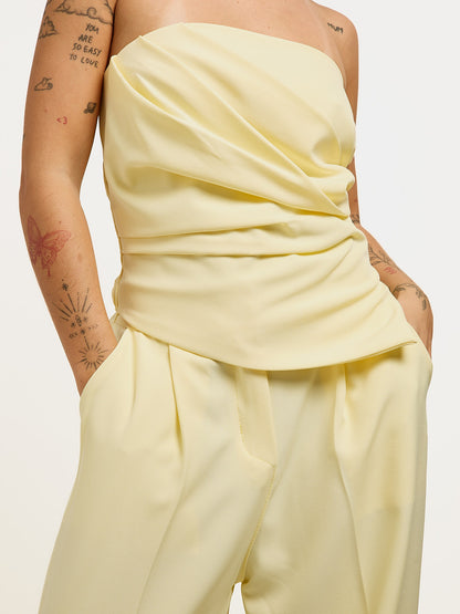 Conjunto Top Drapeado Amarelo