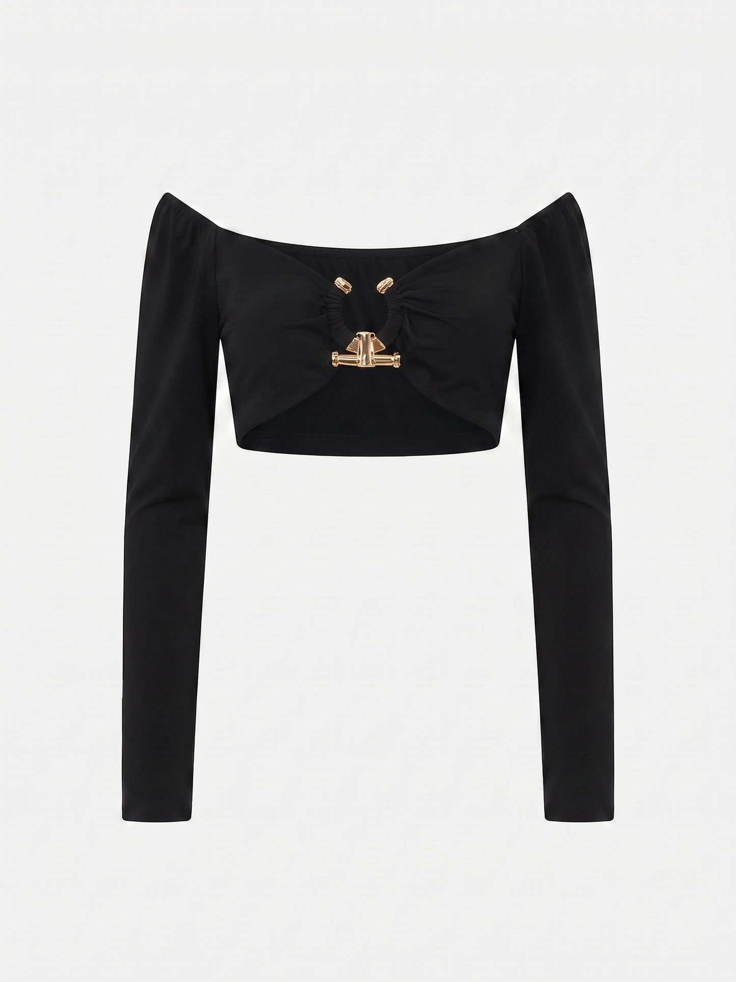 Top corto negro con colgante