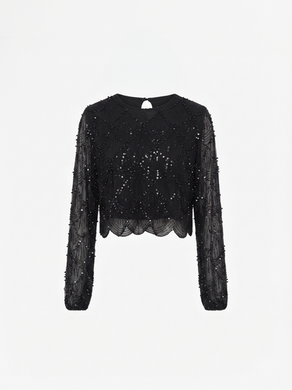 Camicetta nera con paillettes