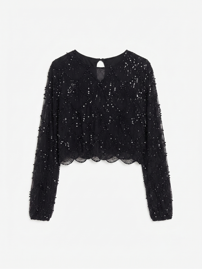 Camicetta nera con paillettes