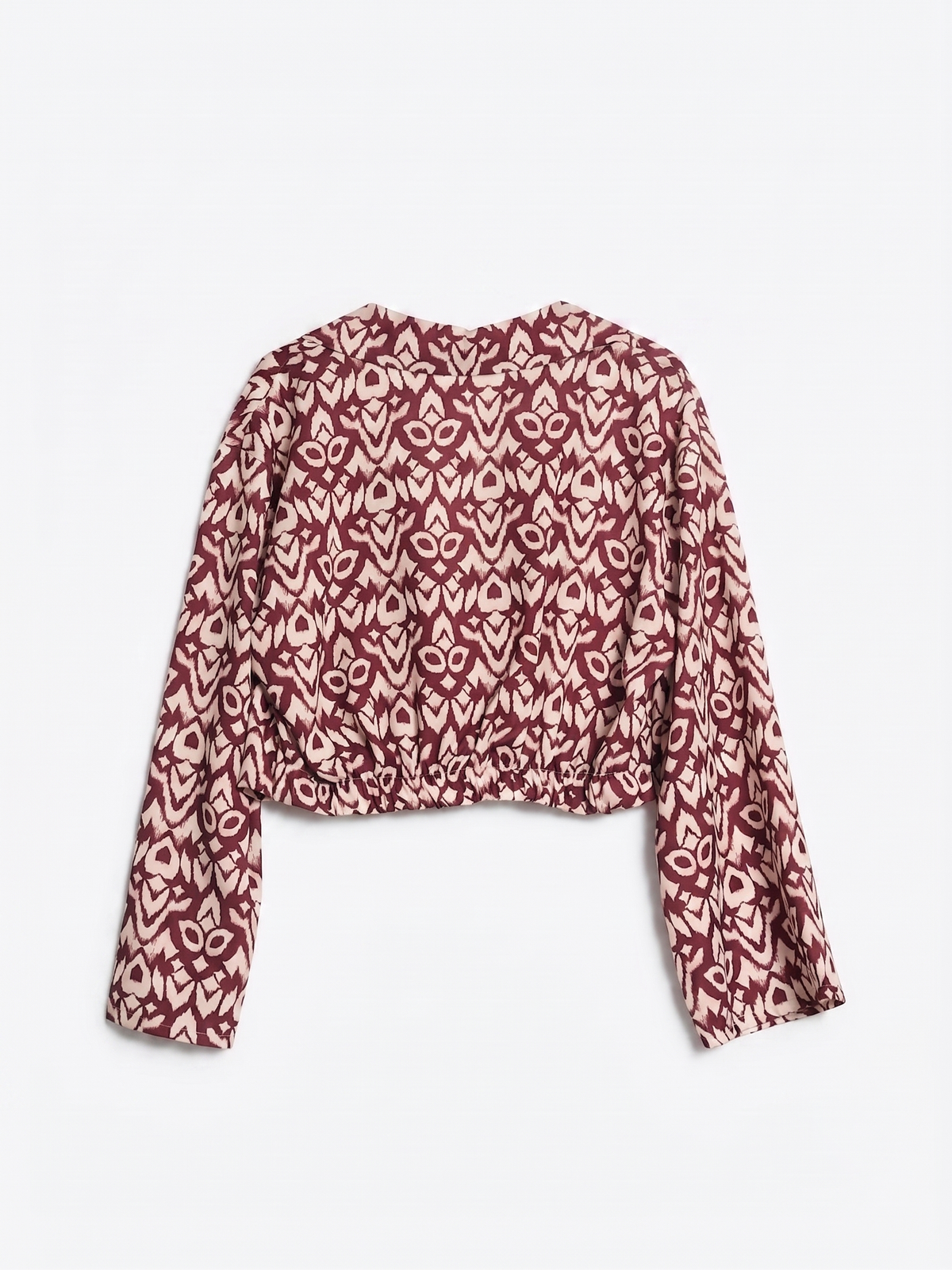 Blusa Cropped Padrão Bordeaux