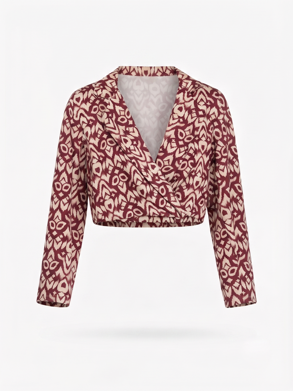Blusa Cropped Padrão Bordeaux