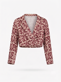 Blusa Cropped Padrão Bordeaux