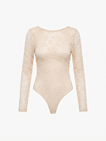 Body in pizzo beige