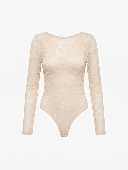Body in pizzo beige