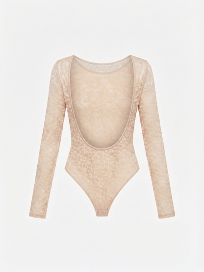 Body in pizzo beige