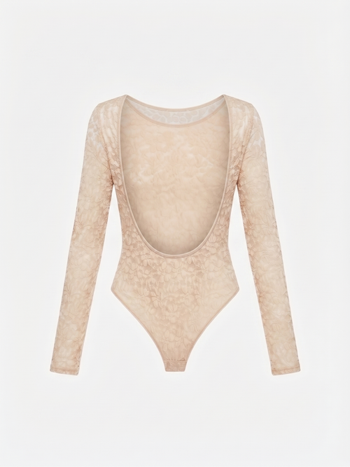 Beige Spitzenbody