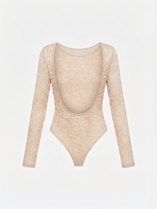 Body in pizzo beige