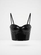 Top Corpete Couro Preto