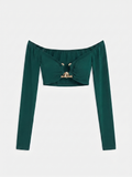 Crop Top Pingente Verde