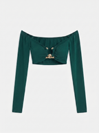 Crop Top Pingente Verde