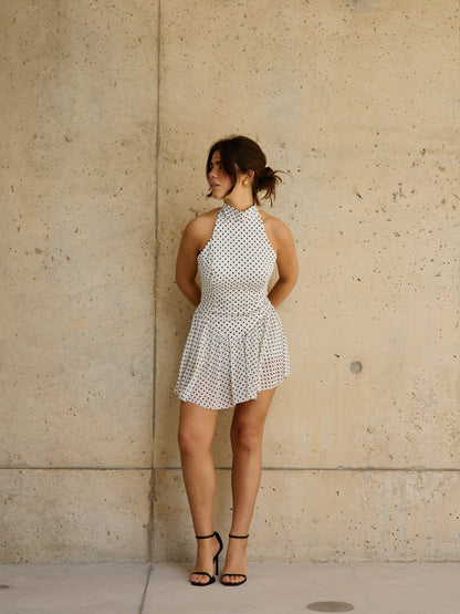 Vestido Padrão Bolas c/Forro Calção