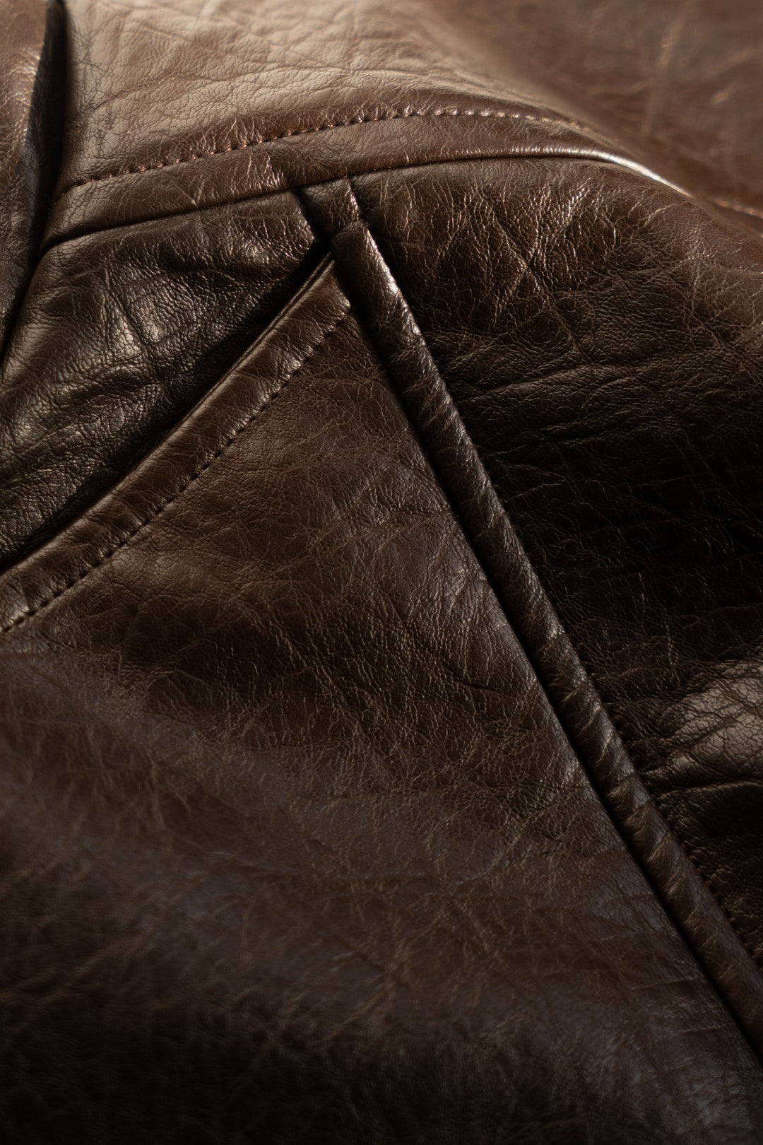Dark Brown Faux Leather Jacket