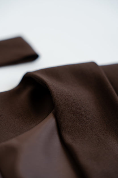 Brown Suit with Tie Detail