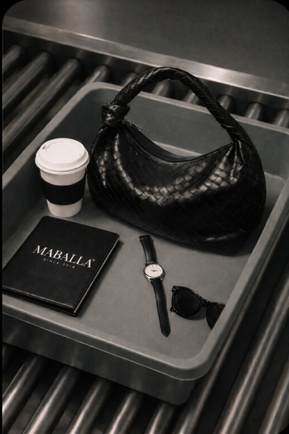 Czarna pleciona torba na ramię