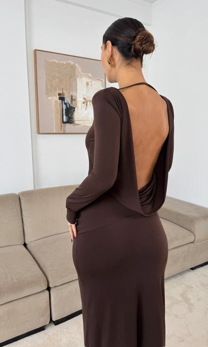 Chocolate Brown Long Dress