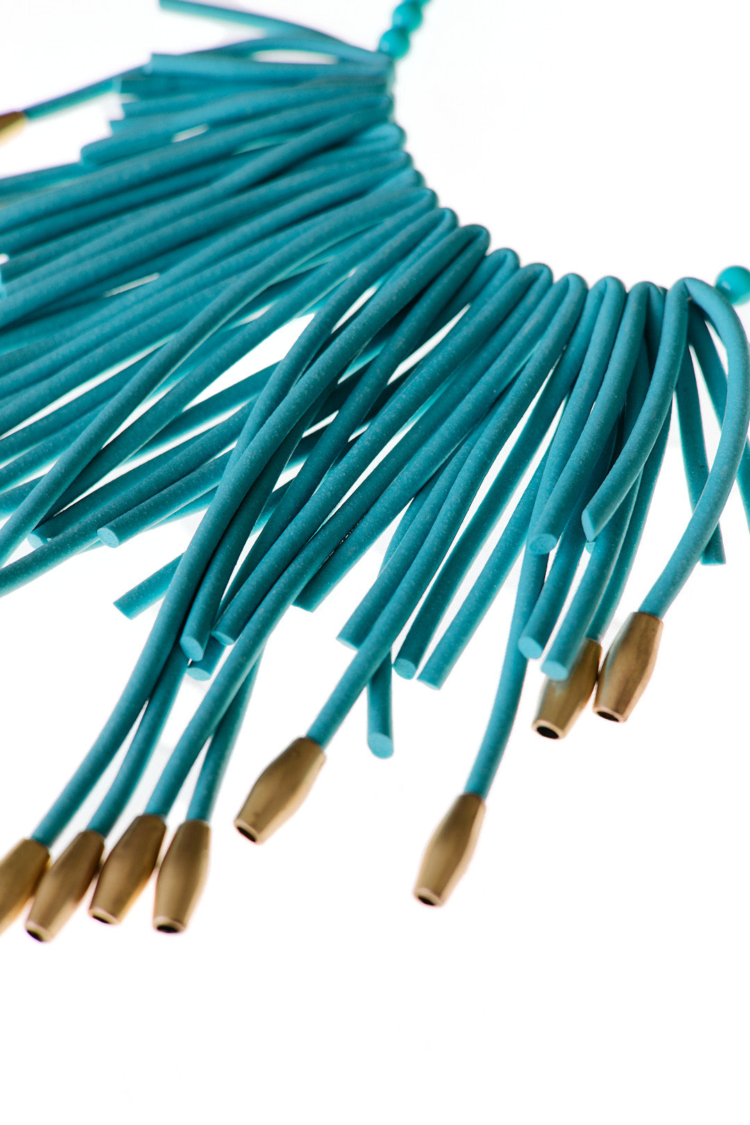 Colar Franjas Azul Turquesa