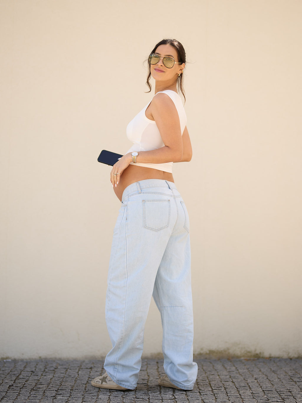 Calças Balloon Denim Clara