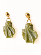 Green Resin Earrings