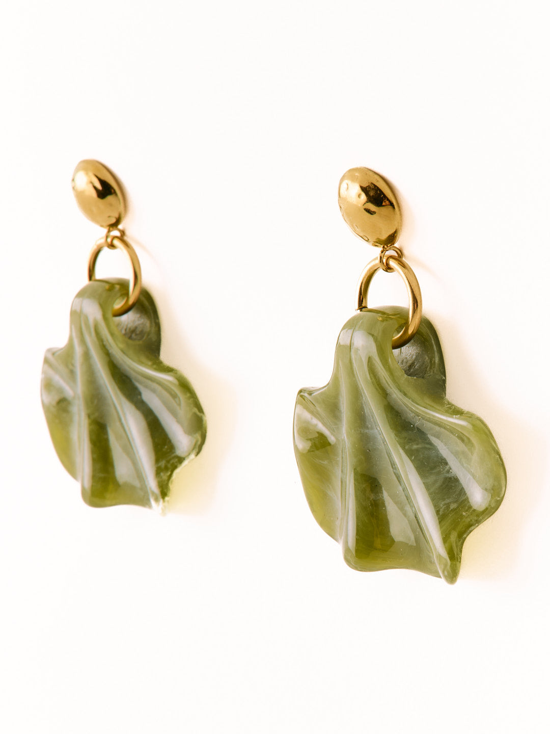 Green Resin Earrings