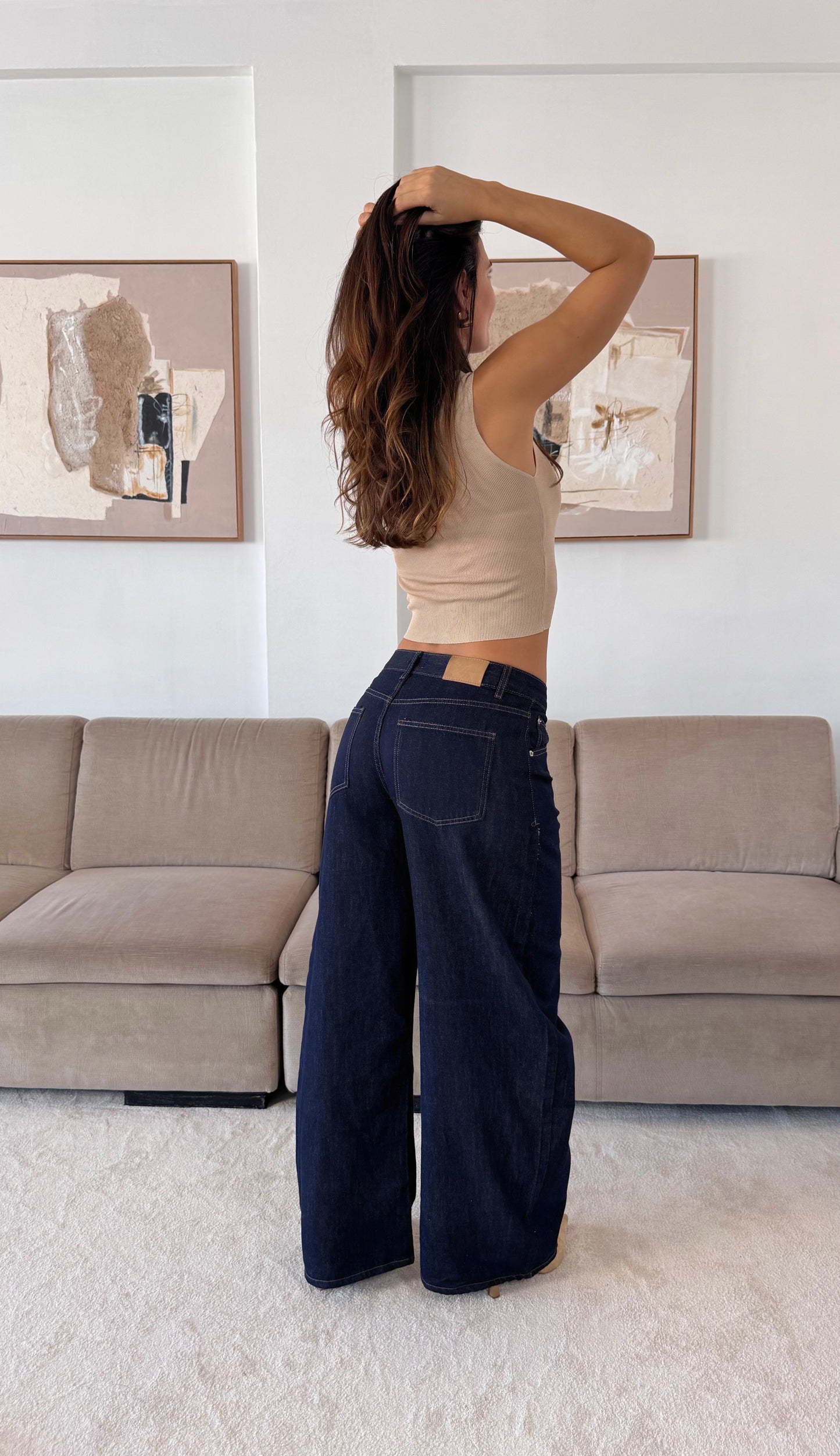 Balloon Dark Denim Pants
