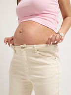 Calças Mom Fit Bege