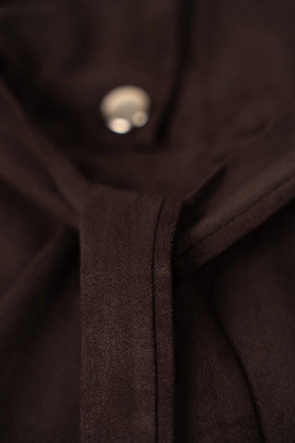 Peach Brown Leather Jumpsuit