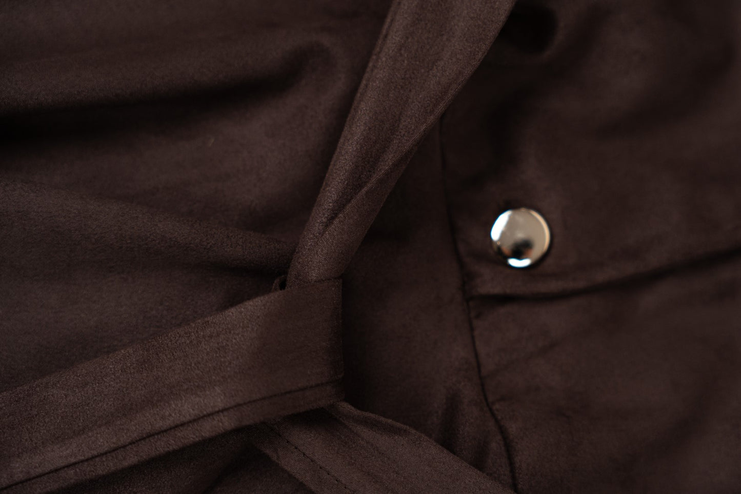 Peach Brown Leather Jumpsuit