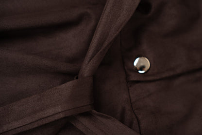 Peach Brown Leather Jumpsuit