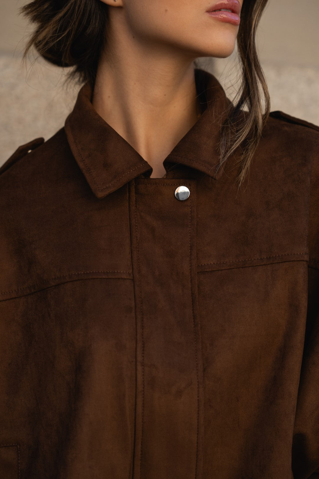 Giubbotto bomber marrone nocciola