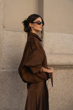 Giubbotto bomber marrone nocciola