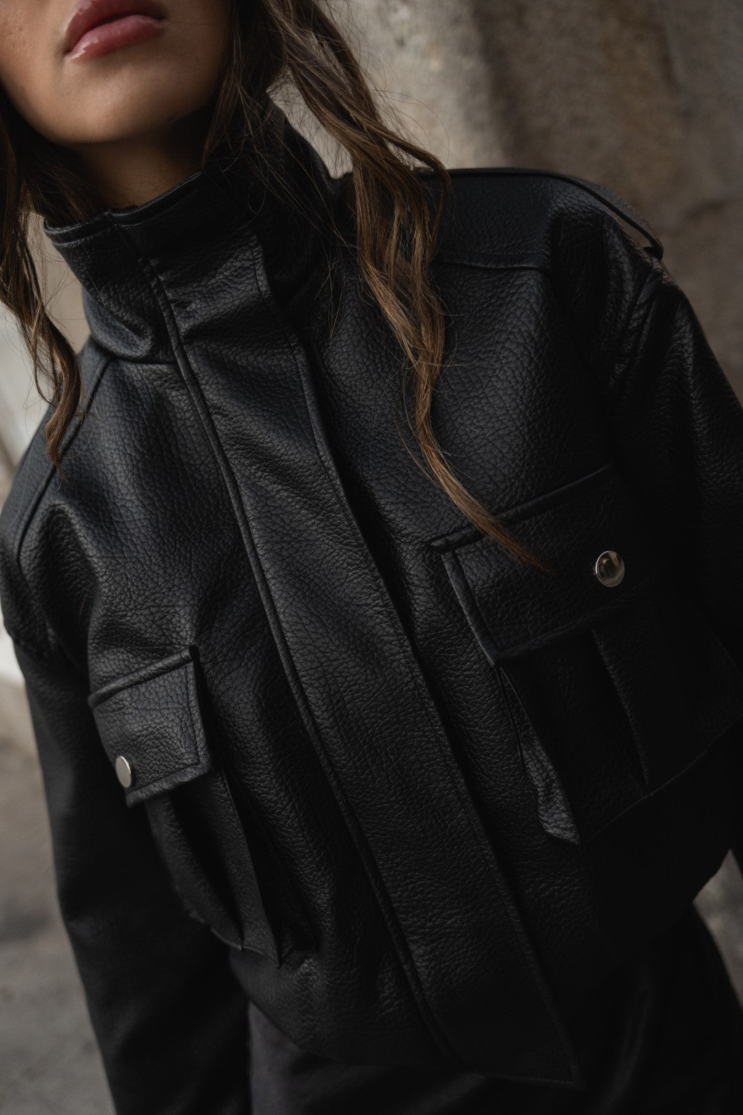 Black Eco-leather Jacket