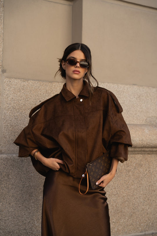 Hazelnut Brown Bomber Jacket